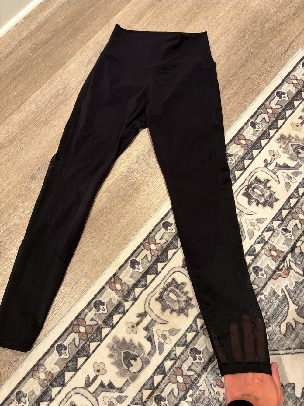 BuffBunny Black High-Waist Leggings with Mesh Panels